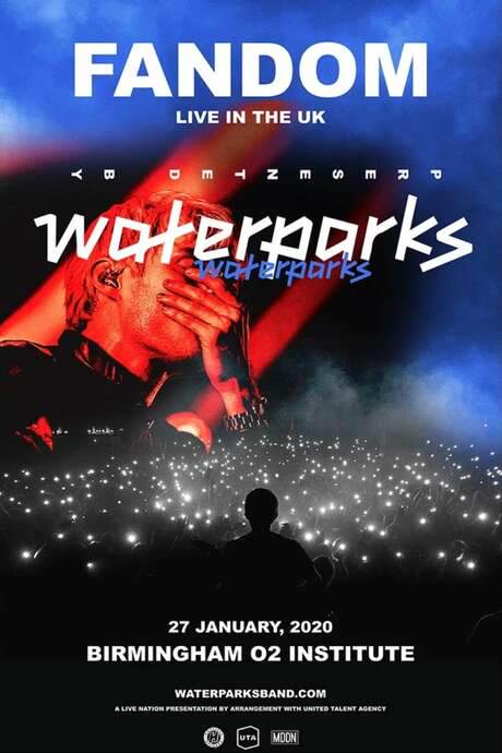 This concert video captures Waterparks' energetic "Fandom Tour," recorded live at the O2 Academy in Birmingham, England. Fronted by singer and guitarist Awsten Knight, alongside guitarist Geoff Wigington and drummer Otto Wood, the performance features songs from their album "fandom," alongside popular tracks and creative mashups from "Double Dare 2019" and "Entertainment 2019." The show is brought to life with impressive visual effects, providing an immersive experience for fans.